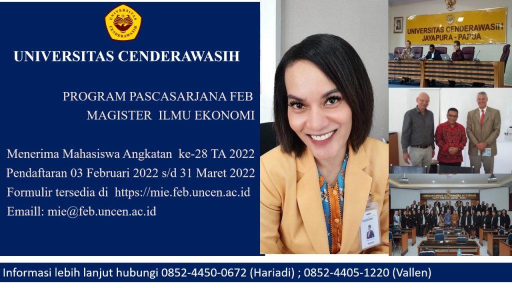 PENERIMAAN MAHASISWA BARU MAGISTER ILMU EKONOMI