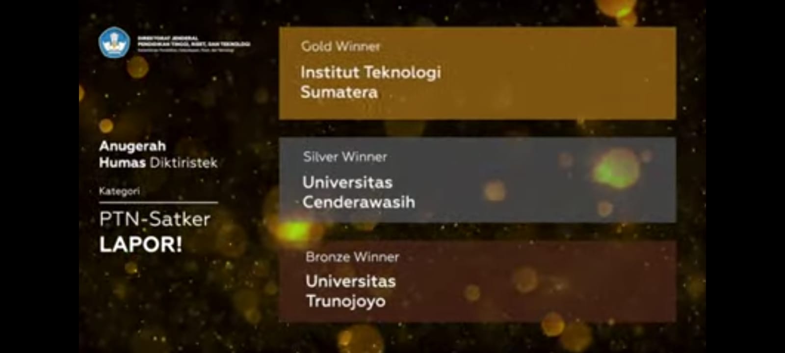 Di Anugerah Diktiristek, Uncen Mendapat Silver Winner Kategori LAPOR