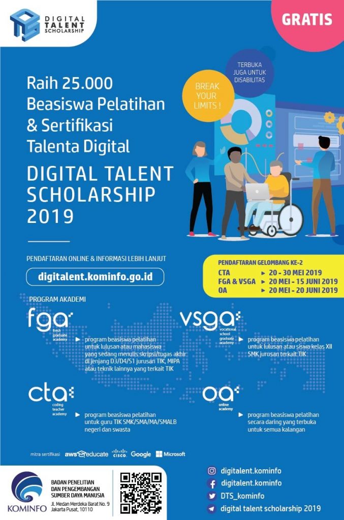 Pendaftaran Gelombang II Beasiswa Talenta Digital 2019
