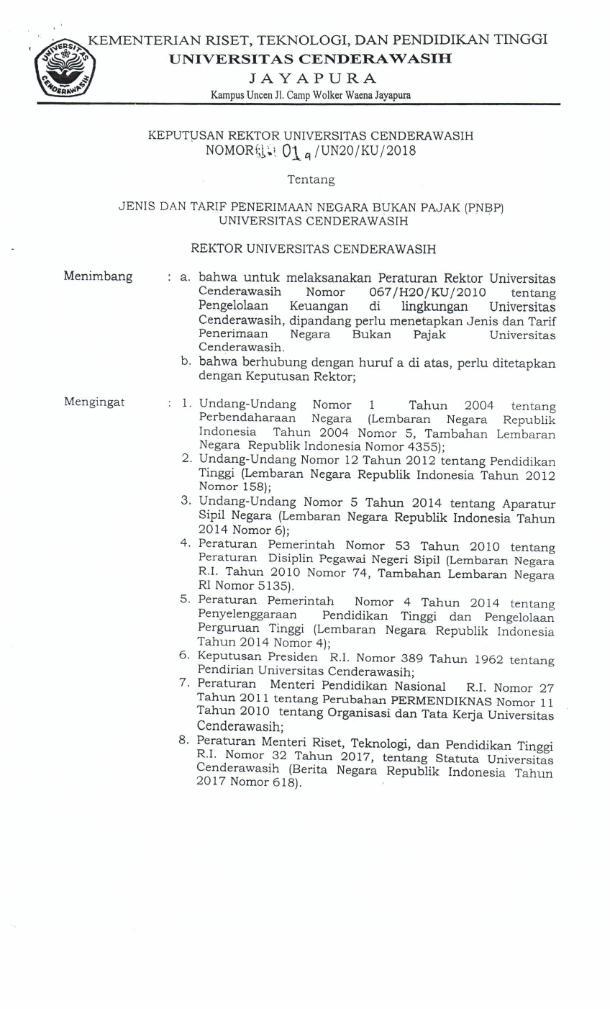 Biaya Pendaftaran SPP tahun akademik 2011/2012